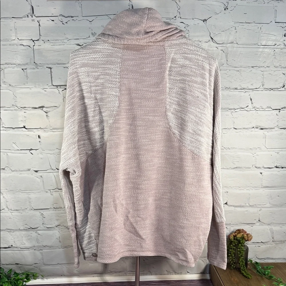 Calvin Klein Performance Cowl Tunnel Neck Tulip Wrap Sweater in Heathered Pink‎
